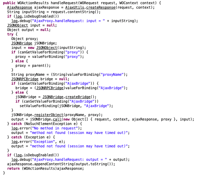 图片:AjaxProxy 代码片段,显示 jabsorb 库调用